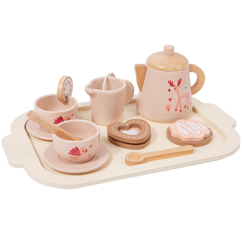 Baby Food Cooking Set - Afternoon Tea Set Wooden Toy Pretend