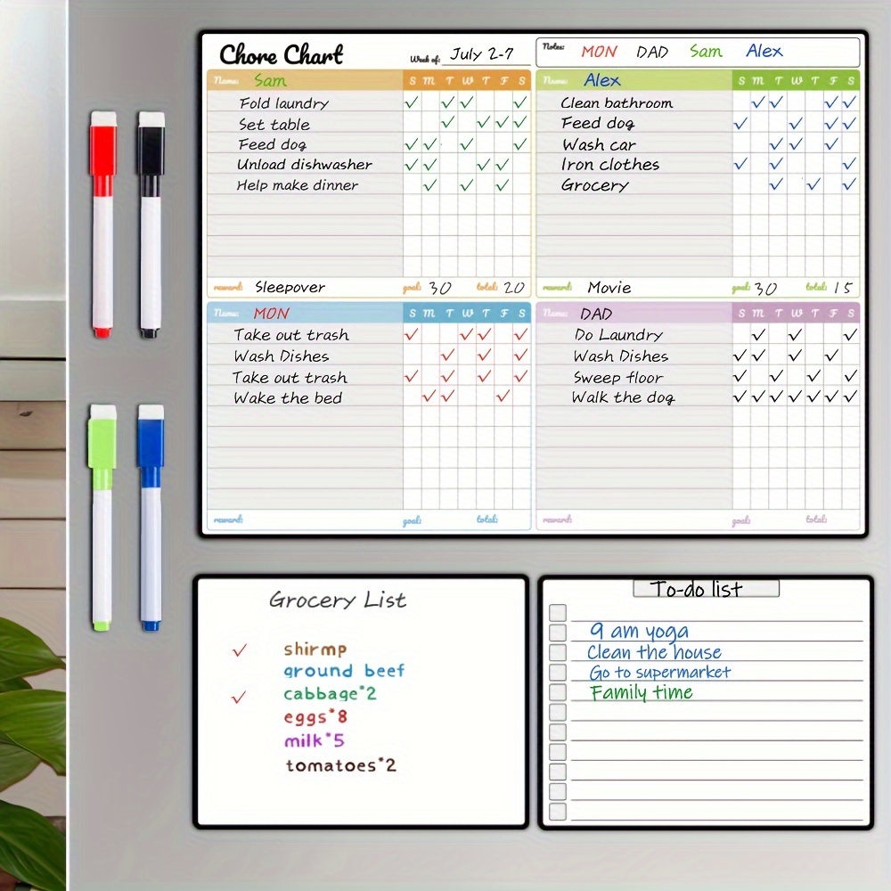 Baby Food List - Magnetic Dry-Erase Chore Chart Set Families,