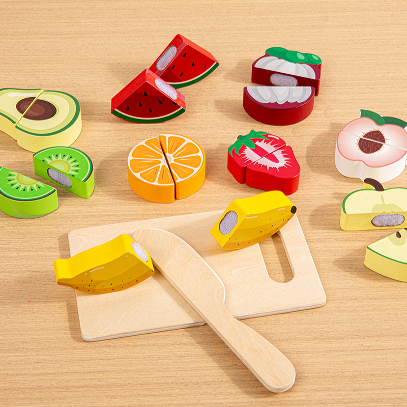 Baby Food Cooking Set - Wooden Kitchen Pretend Toy Simulation Cutting