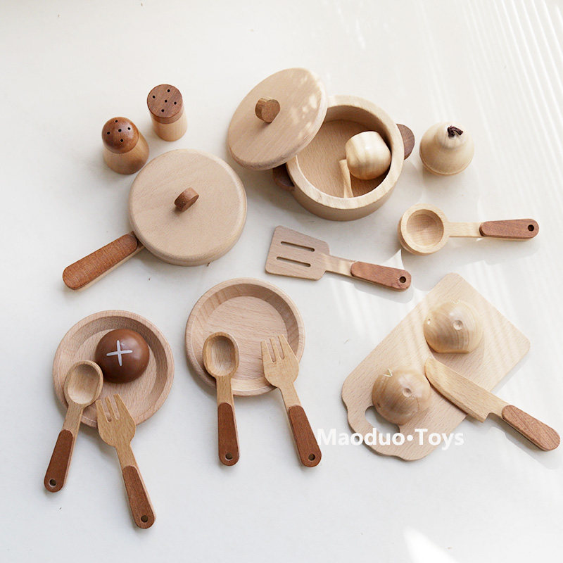 Baby Food Cooking Set - Maoduo Toys Beech Wooden Kids Kitchen