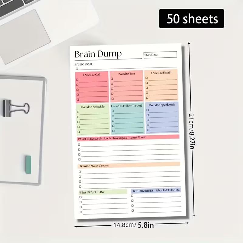 Baby Food List - New-50/150Sheets Undated Minimalist Journal Brain Dump