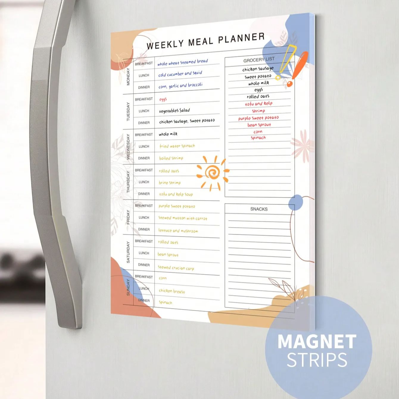 Weekly Meal Planner Pad for Fr - огляд і ціна Baby Food List