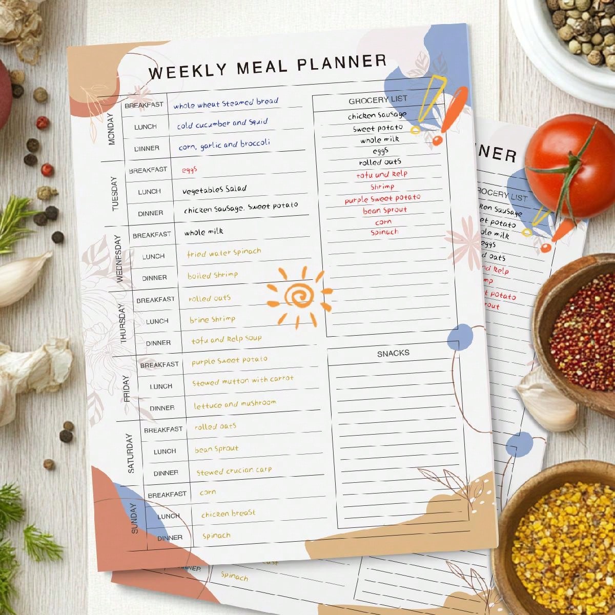 Weekly Meal Planner Pad for Fr - огляд і ціна Baby Food List
