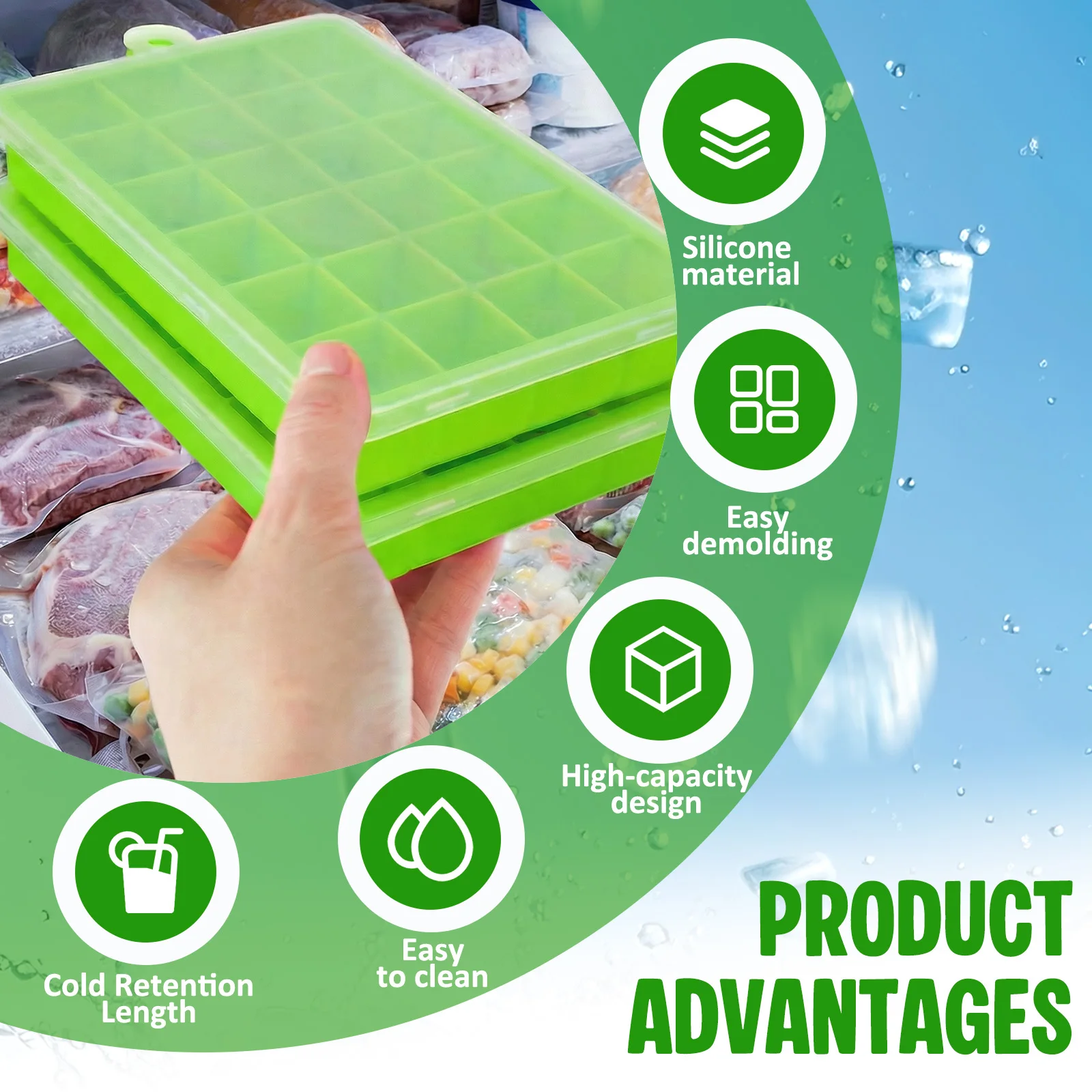Silicone Ice Cube Tray Easy Re - огляд і ціна Baby Food Freezer Tray