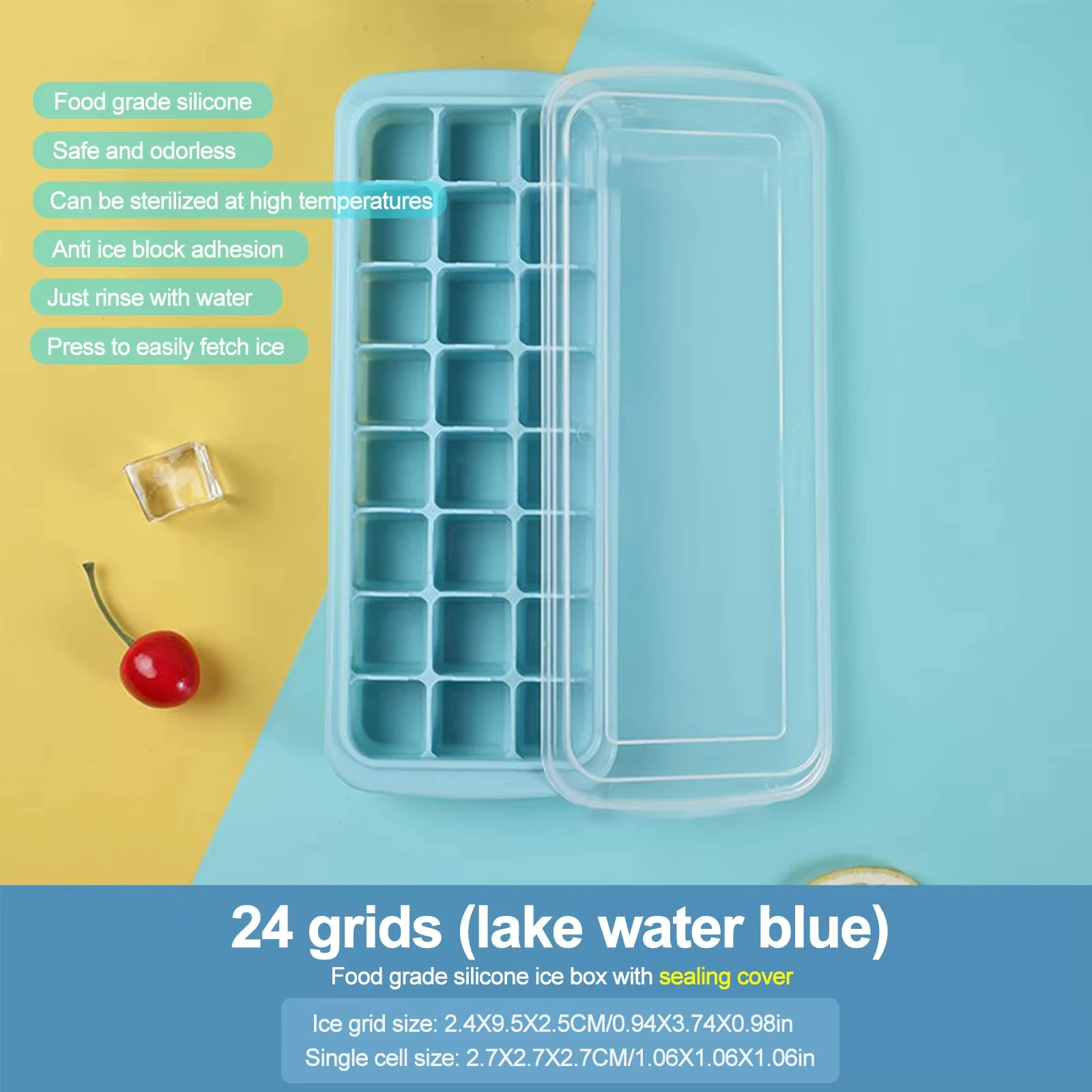 Silicone Ice Cubes Tray with L - огляд і ціна Baby Food Freezer Tray