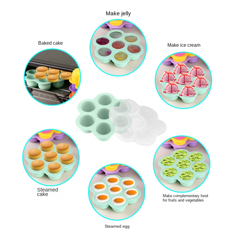 7 Holes Reusable Silicone Baby - огляд і ціна Baby Food Freezer Tray