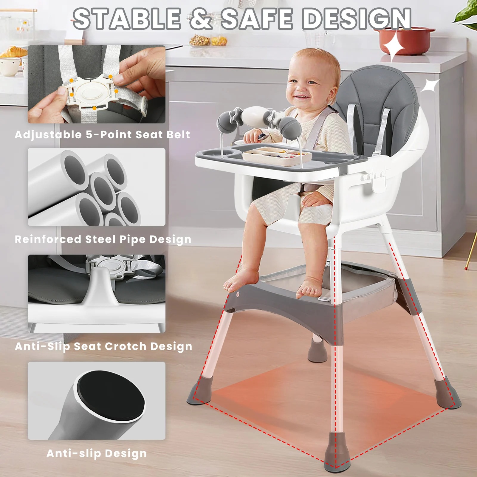 Adjustable Baby High Chair – C - огляд і ціна Baby Food Freezer Tray