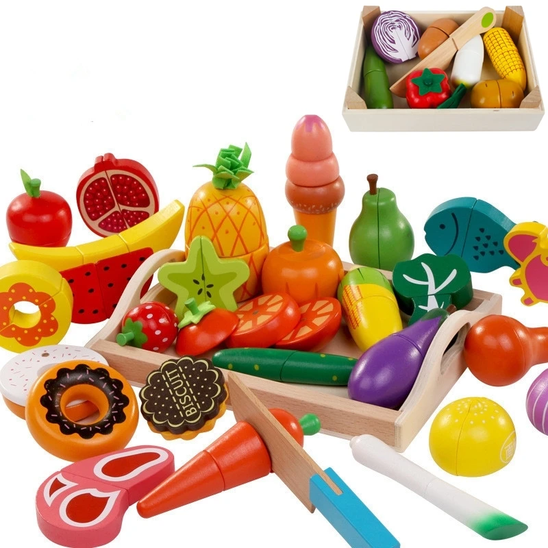 DIY Cute Wooden Cutting Fruit  - огляд і ціна Baby Food Cooking Set